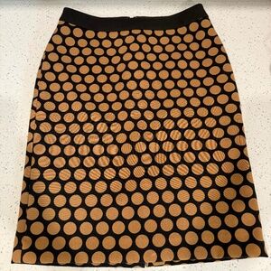 Talbot knee length black and tan polka dot professional skirt